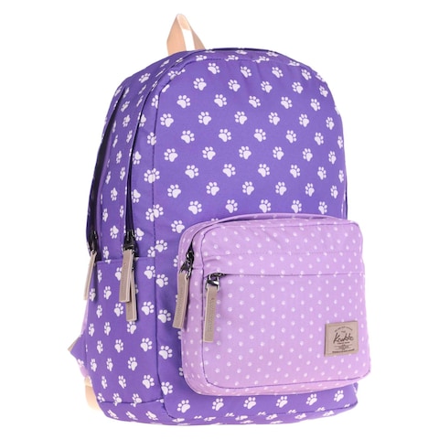 Kaukko Colourful 3 Colours Paws Printed Backpack Bag