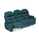 In House Velvet Triple Cinematic Recliner Chair With Cups Holder - Dark Turquoise - NZ80