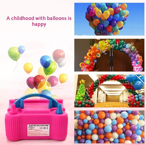 Electric Air Balloon Pump Portable Inflator Dual Nozzle Globos Machine Air Balloon Blower Buddy for Party Balloon