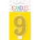 Unique Number 9 Glitter One Side Printed Candle