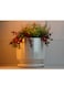 Vsell24&nbsp;White Ceramic Flower Pot Set with Drainage Holes and Saucers-Medium