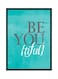Spoil Your Wall Quote Printed Wall Poster With Frame Blue/Grey/Black 40x55cm