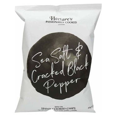 Hectare&#39;s Sea Salt and Cracked Black Pepper Hand Cooked Potato Chips, 40g