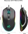 HXSJ A866 USB 6400dpi Four-speed Adjustable RGB Light-emitting Wired Game Optical Mouse
