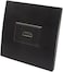 HDMI faceplate with angle module black color - 1 Port