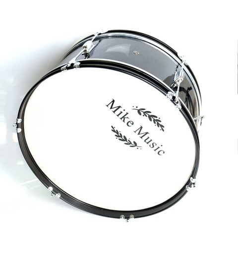 24-inch Black Bass Drum with Mallets - Professional Percussion Instrument by Mike Music
