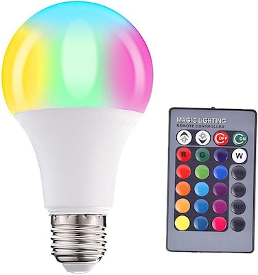 10W Color Changing Led Light Bulb with Remote Control Smart Bulb E27 Threaded Base RGB and White Dimmable Light Bulb 16 Colors Adjustable