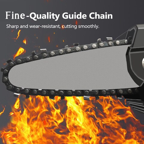 Generic-4 Inch Guide Plate Cordless Chain-Saw Integrated Rechargeable Portable Saw Woodworking One Hand Electric Saws Household Outdoor Home Garden Pruning Brushless Electric Chains Saw