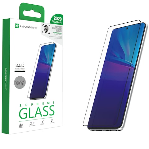 Amazing Thing Samsung Galaxy S20 FE Tempered Glass Screen Protector - Fully Covered 2.5D Supreme Glass Ex Bullet Fingerprint sensor compatible