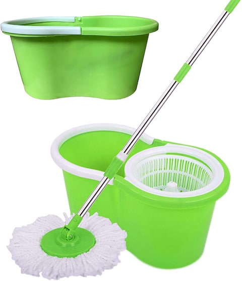 Generic Spin Mops 360 Degree Spinning Mop Bucket Home Cleaning With 2 Mop Heads