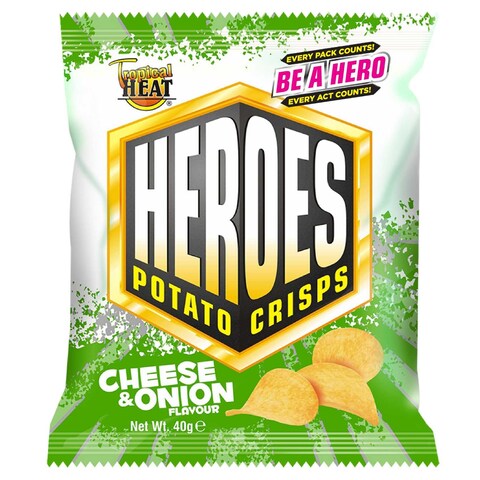 Tropical Heat Snacks Heroes Crisps Cheese  Onion 40G