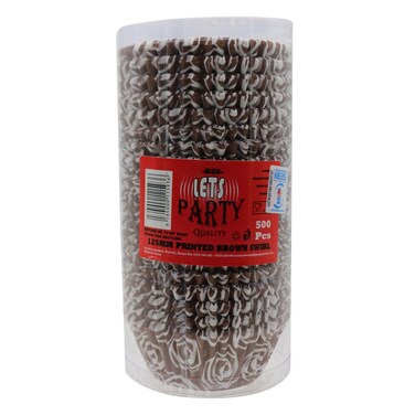 Lets Party Printed Brown  Swirl Cake Cases D9 125mm 500 Pieces
