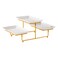 2 Tiers Rectangular Shaped Serving Set with Gold Stand 25cm 3 PCS