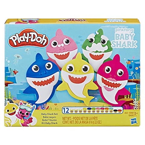 Play-Doh Pinkfong Baby Shark Set with 12 Non-Toxic Play-Doh Cans