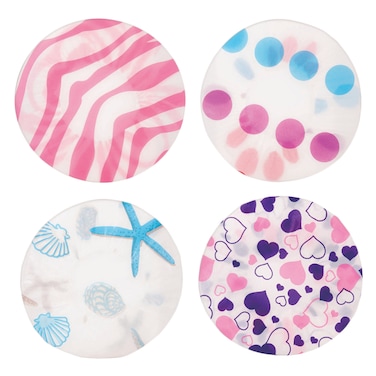 Uncle Bills Assorted Printed Shower Caps 4 Pieces