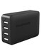 RavPower 4-Port USB Travel Wall Charger Black