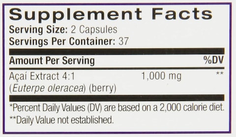Natrol Acai Berry, Antioxidant Protection, 1,000Mg Vegi Capsules, 75 Count