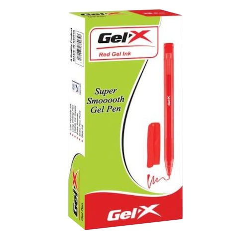 Gel-X KG106B Super Smooth Gel Pen 12 Pieces Red