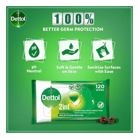 Dettol Original Anti-Bacterial Multi-Use 120 Wipes