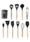 11-Piece Cooking Utensils Kitchen Set Black/Brown