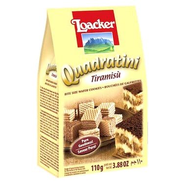 Loacker Quadratini Tiramisu Wafer - 110 Gram