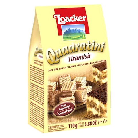 Loacker Quadratini Tiramisu Wafer - 110 Gram