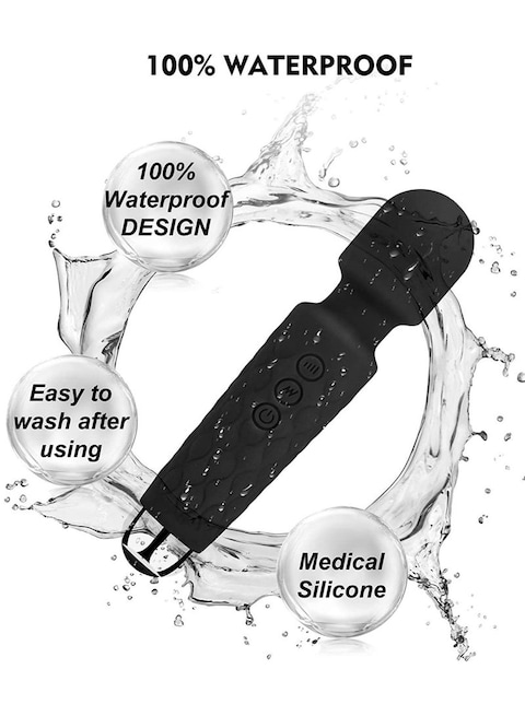 Generic Portable Waterproof Handheld Cordless Vibration Massager For Back Neck Shoulder Sports Recovery Muscle Aches, Black