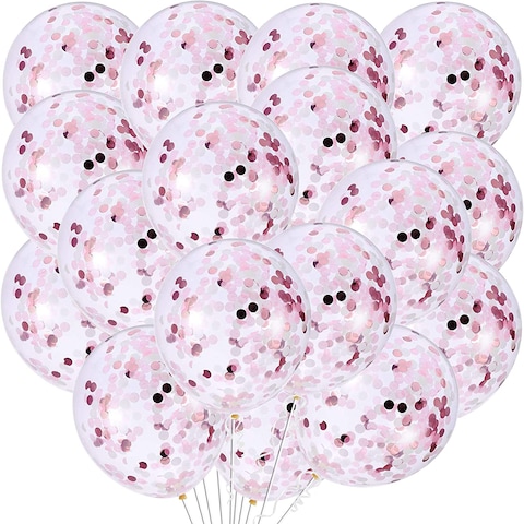 Party Time 20-Pieces 12inch Light Pink Confetti Balloons Party Decoration, Pink Party Decorations For Engagement, Baby Shower, Wedding Balloons Decor, Balloons for Birthday Party Decorations