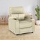 In House Velvet Classic Cinematic Recliner Chair With Cups Holder - Light Beige - NZ70