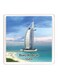 Ajooba Dubai Souvenir Quote Magnet Burj Al Arab White/Blue/Green 64X64 Millimeter