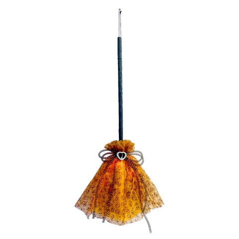 Broom with Lights Orange 86cm