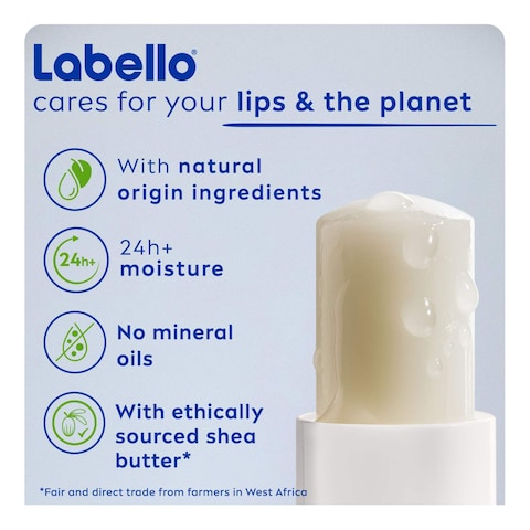 Labello Original 24 Hour Moisture Lip Balm With Shea Butter And Natural Oils 4.8g
