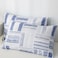 Luna Home Queen size 6 pieces, without filler, reversible blue geometric design.
