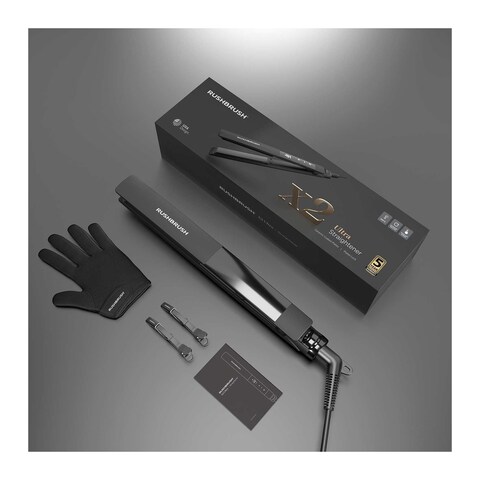 Rush Brush X2 Ultra Hair Straightener - Black