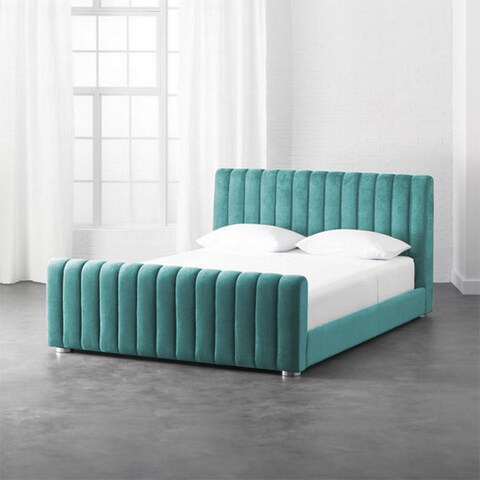 إن هاوس مارتوس هيكل سرير منجد بالمخمل - نفر ونص - 200×150 سم - تركواز