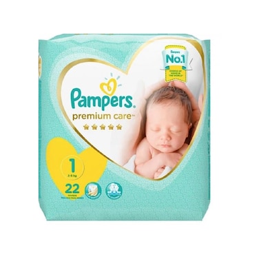 Pampers Premium Care Diapers Size 1, 2-5 kg 22 pcs