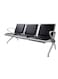 Sulsha Furniture Modern PU Leather 3 Seater Frame Airport Chair, Visitor Chair For Airport Chair, Office Chair, Hospital Chair, School Chair Etc. With Metal Frame Armrest, Sit &amp; Back, Silver