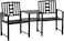 Yulan Outdoor Garden Bench Black Steel Outdoor Patio Park 2-seater Seat Furniture 269