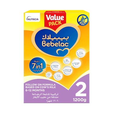 Bebelac Nutri 7in1 Stage 2 Follow On Formula Based On Cow&#39;s Milk From 6 To 12 Months 1200g