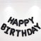 Black Happy Birthday Balloons Banner, 16 Inch Mylar Foil Letters Birthday Sign for Girls Boys Kids &amp; Adults Birthday Decorations and Party Supplies