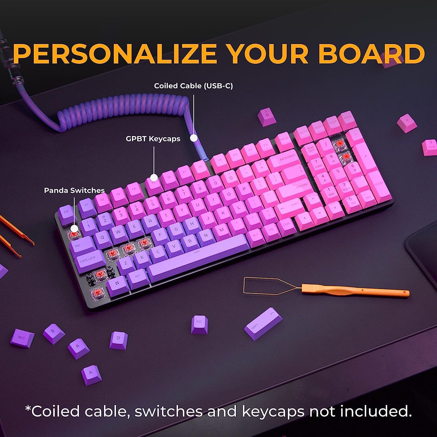 Glorious Gaming GMMK 2 Full Size (96%) Barebones (FRAMe Only) - Mechanical Gaming Keyboard FRAMe, Full Size (96%), Aluminium, Customisable, Per Key RGB, American/Ansi Layout - Black