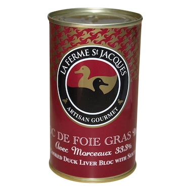 La Ferme Saint Jacques Bloc De Foie Gras Morceaux 33.3% Duck Liver Slices 200g