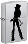 Zippo CI402634 205 Silhouette Cowgirl Satin Chrome Windproof Lighter
