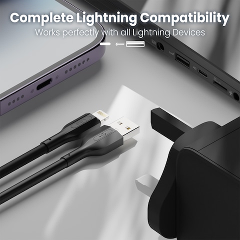 Moxedo Lite USB to Lightning Fast Charging Cable 1M Compatible for iPhone 14/14 Plus/14 Pro/14 Pro Max, iPhone 13/12 Series, iPhone SE 2022/11/XR/XS Max (Black)