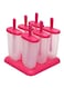 6-Piece Ice Cream Popsicle Molds Pink/Clear 14x15x16centimeter