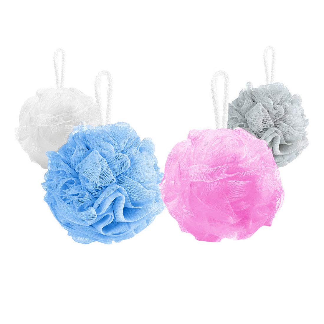Buy Lavish 4 Pack of Bath Loofah Shower, Small Size Sponge Pouf Body ...