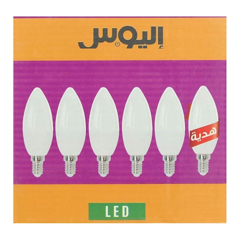 Elios LED Candle- 5 Watt- 6 Pieces -  Milky Warm