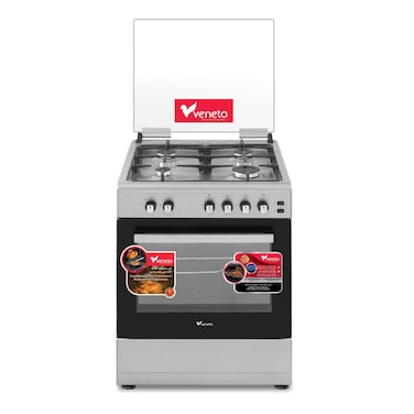 Veneto 4 Burner Gas Cooker VG66CSTF Silver 60x60cm