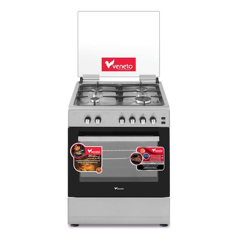 Veneto 4 Burner Gas Cooker VG66CSTF Silver 60x60cm