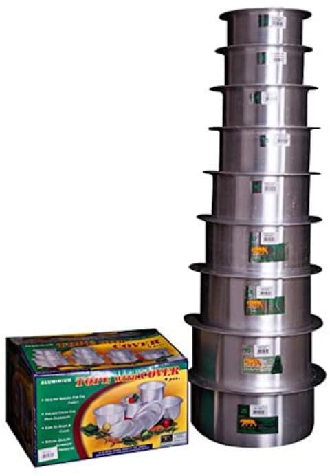 Tiger - Aluminium Tope Set 9 Pcs Set With Lid (20, 21.5, 22.5, 23.5, 26.5, 28, 29, 30 &amp; 31.5)-Ta12X20